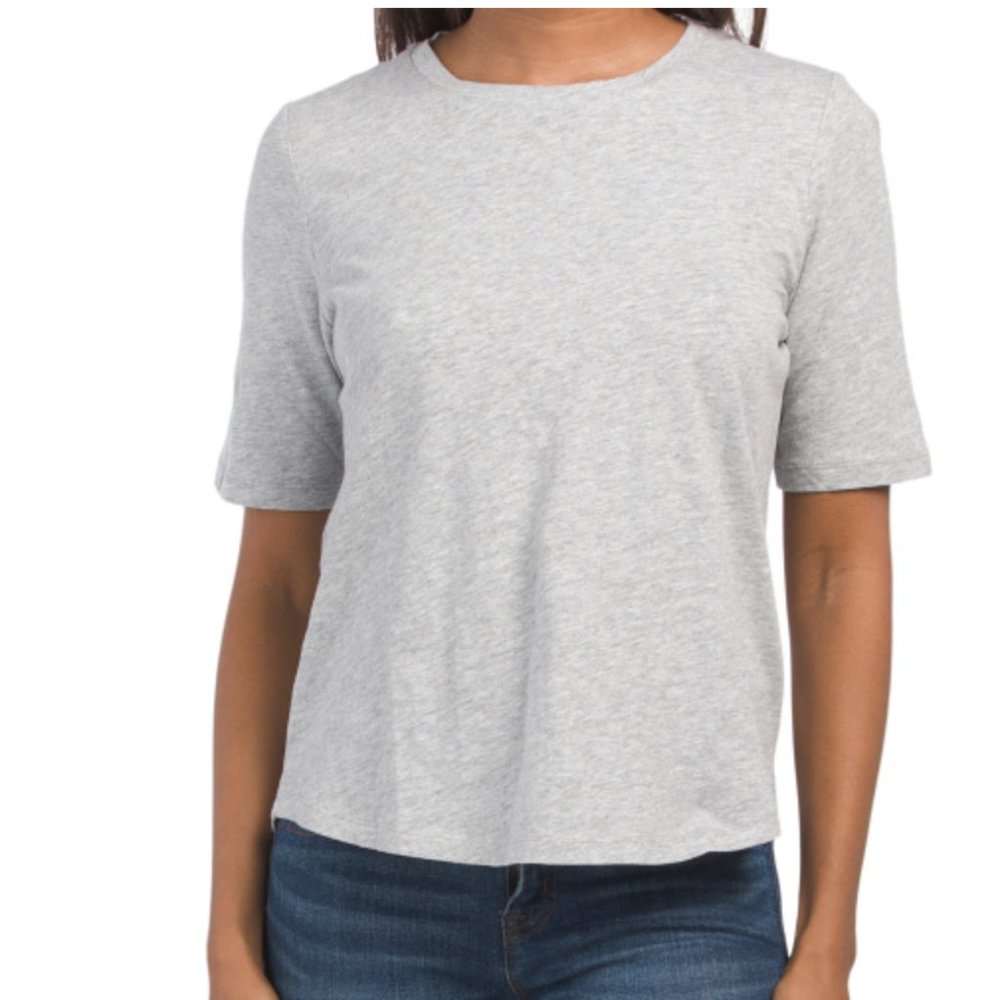 EILEEN FISHER Organic Cotton Petite Slubby Jersey Melange Top